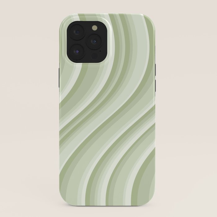 Wavy Stripes XXI - Pastel Natural Green iPhone Case Gallery Image 40