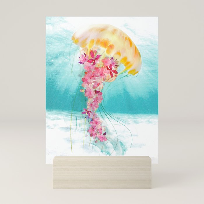 Jellyfish with Flowers Mini Art Print Gallery Image 5