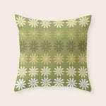 Ombre Abstract Daisies on Olive Green Throw Pillow Gallery Image 1