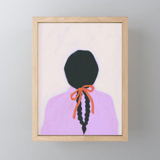 braids & a bow Mini Art Print Gallery Image 1
