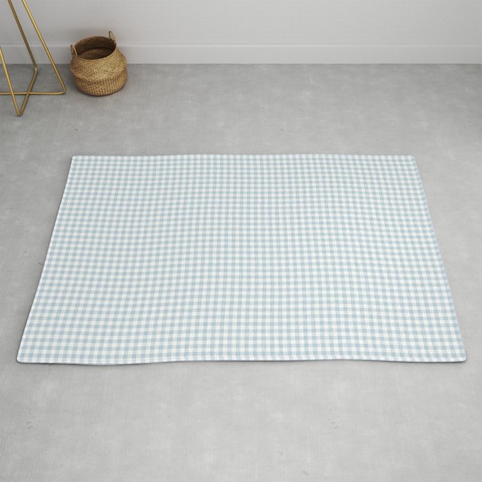 Baby Blue Gingham Check Rug Gallery Image 2