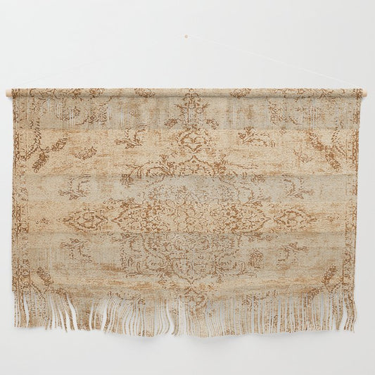 Oriental Style Antique Persian Vintage Rug Beige Wall Hanging Gallery Image 2