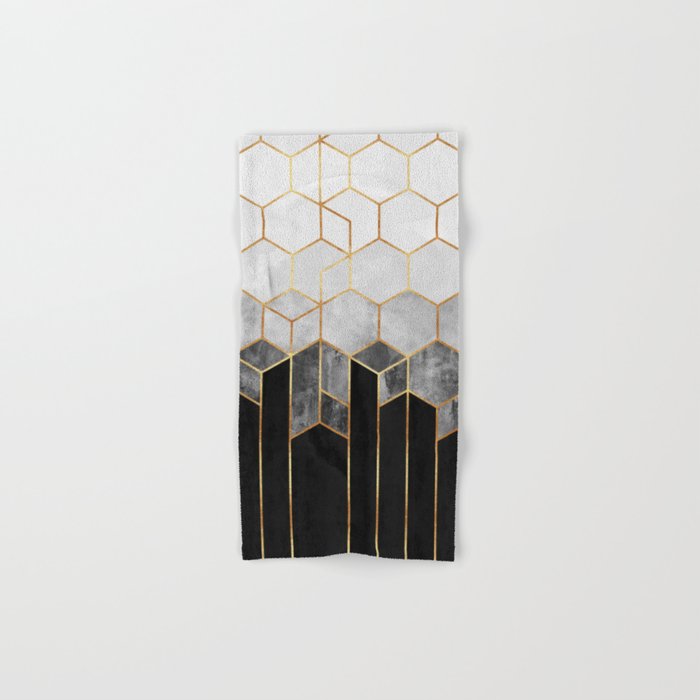 Charcoal Hexagons Hand & Bath Towel Gallery Image 1
