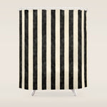 Cabana Stripe - black & cream Shower Curtain Gallery Image 1