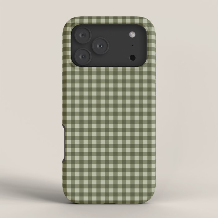 Gingham Plaid Pattern - Natural Green iPhone Case Gallery Image 4