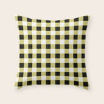 Gingham Large Yellow Black White Throw Pillow Gallery Image 1