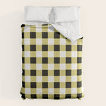 Gingham Large Yellow Black White Duvet Cover Gallery Image 1
