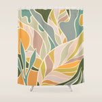 Abstract Botanical Mid century Modern Shower Curtain Gallery Image 1