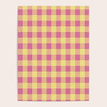 Gingham Large Pink Orange Yellow Poster Gallery Image 1