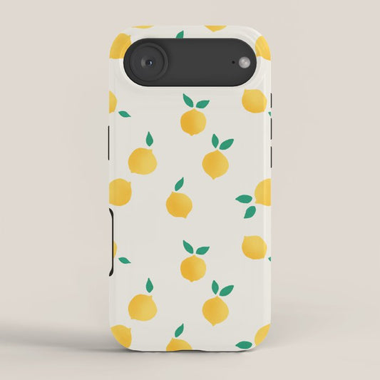 Sunny Mediterranean Lemon Pattern Summer Coastal Vibes iPhone Case Gallery Image 2