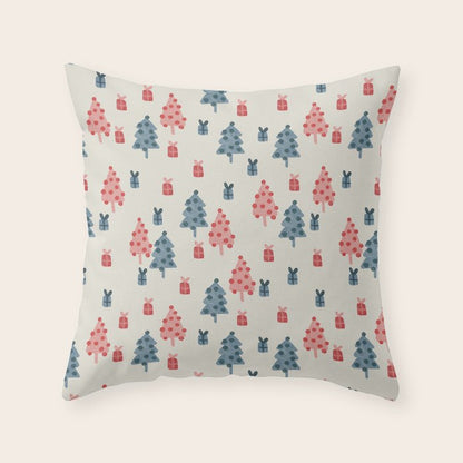 Christmas Trees & Gifts Throw Pillow Gallery Image 1