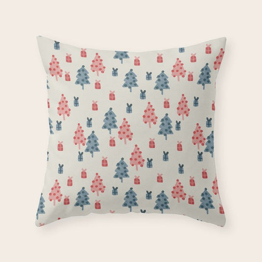 Christmas Trees & Gifts Throw Pillow Gallery Image 1