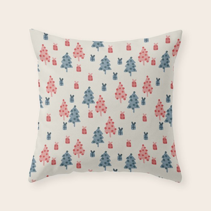 Christmas Trees & Gifts Throw Pillow Gallery Image 5