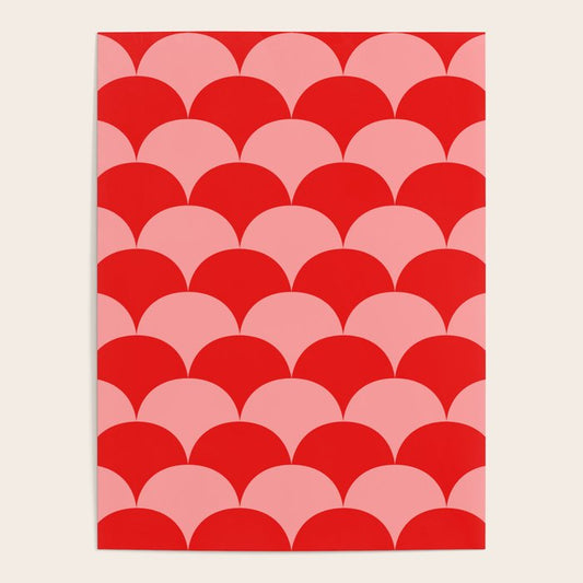 Deco Pattern pink and red Poster Gallery Image 1