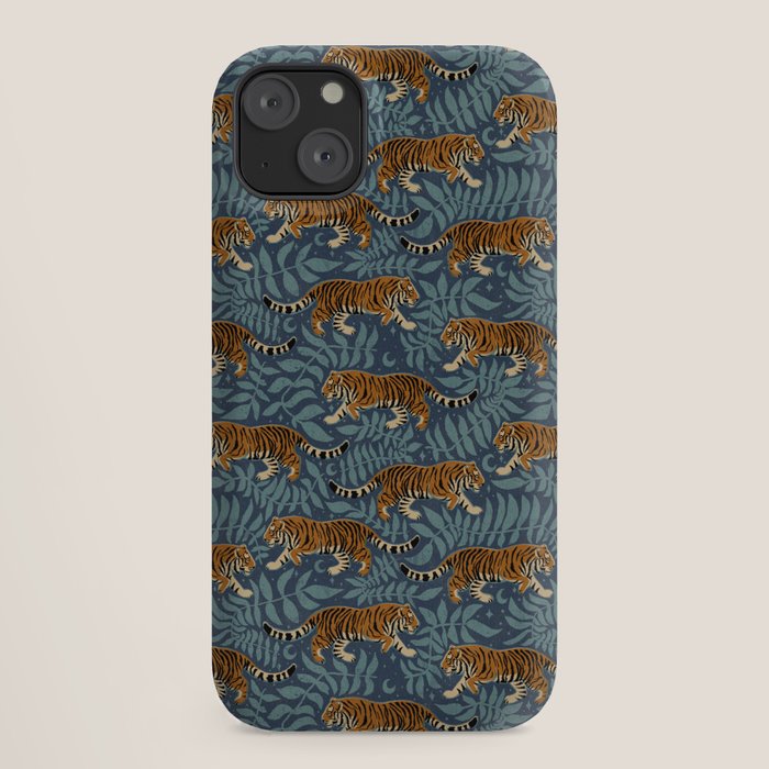 Tigers - dusky blue iPhone Case Gallery Image 18