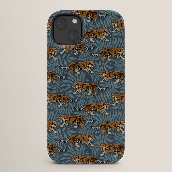 Tigers - dusky blue iPhone Case Gallery Image 26