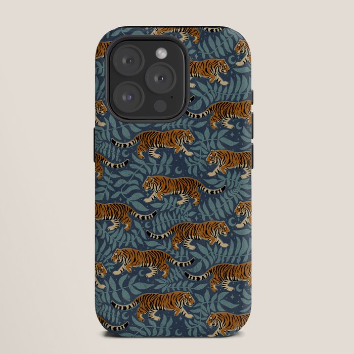 Tigers - dusky blue iPhone Case Gallery Image 11