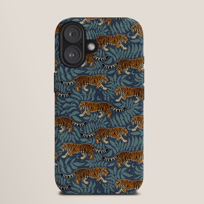 Tigers - dusky blue iPhone Case Gallery Image 9