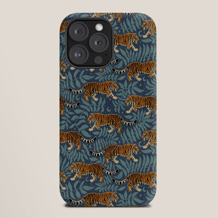 Tigers - dusky blue iPhone Case Gallery Image 20