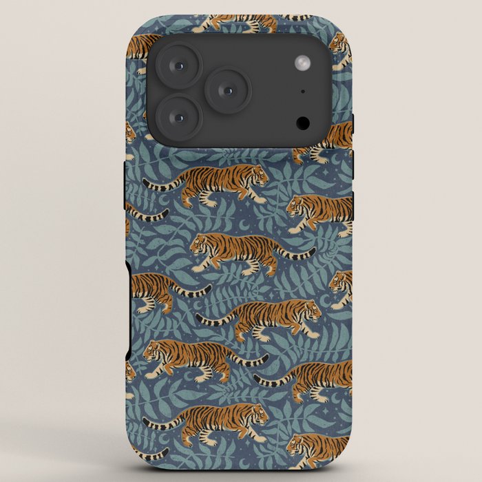 Tigers - dusky blue iPhone Case Gallery Image 7