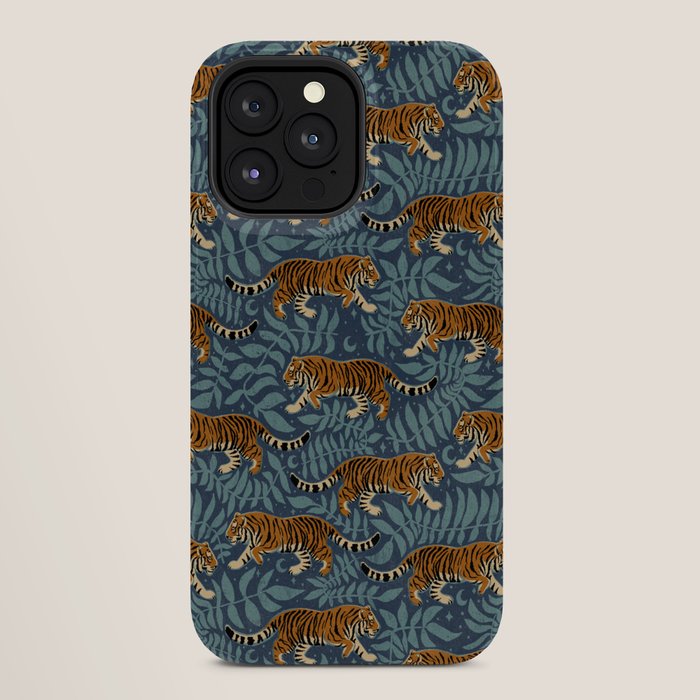 Tigers - dusky blue iPhone Case Gallery Image 28