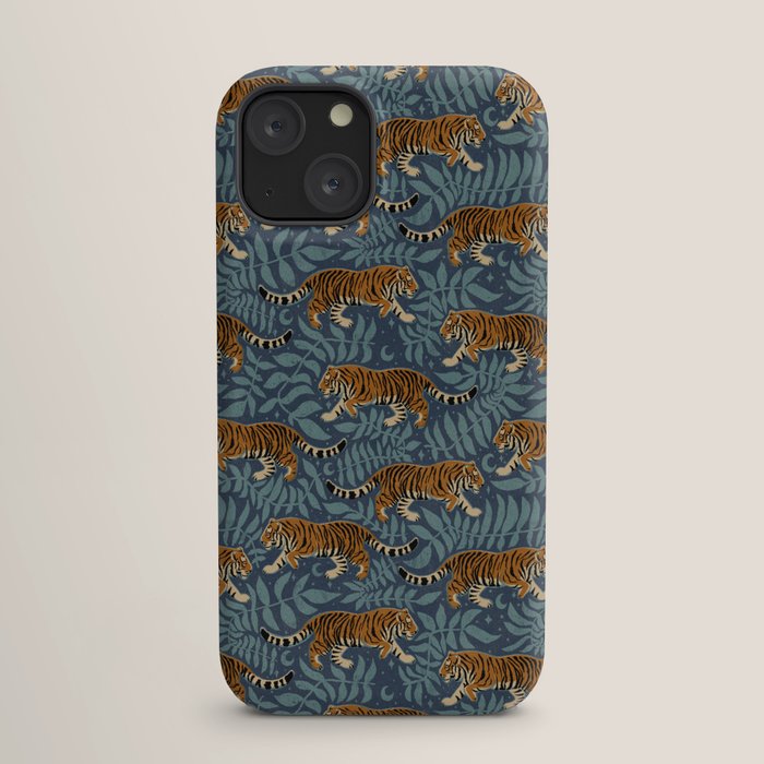 Tigers - dusky blue iPhone Case Gallery Image 17