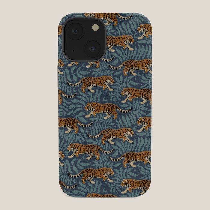 Tigers - dusky blue iPhone Case Gallery Image 34