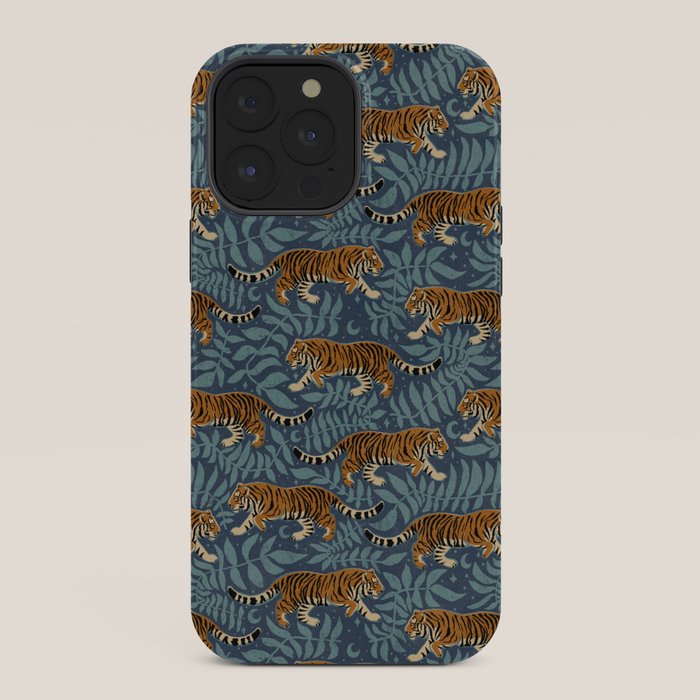 Tigers - dusky blue iPhone Case Gallery Image 36