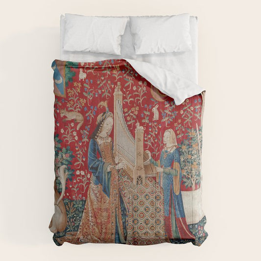 Lady and Unicorn Medieval Tapestry Hearing Comforter Gallery Image 1