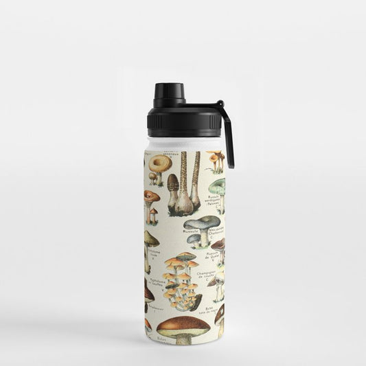 Vintage Mushroom & Fungi Chart by Adolphe Millot Water Bottle Gallery Image 2