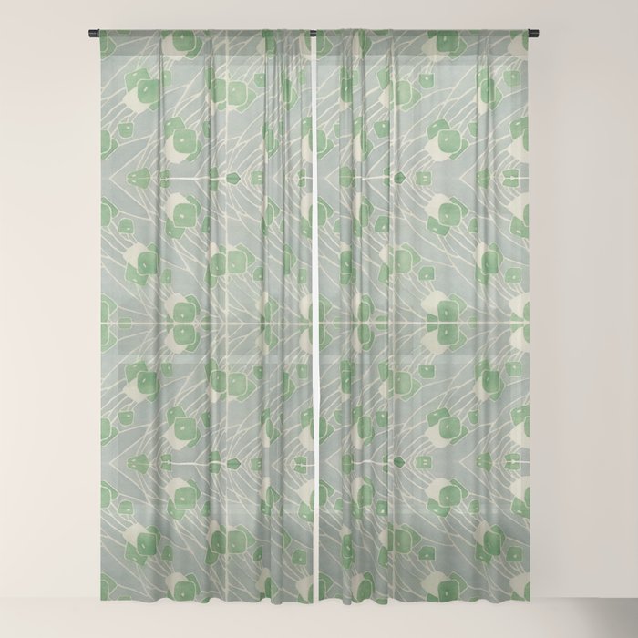Green Geometric 1915 Hannah Borger Overbeck Window Curtain Gallery Image 22