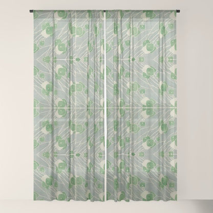 Green Geometric 1915 Hannah Borger Overbeck Window Curtain Gallery Image 22