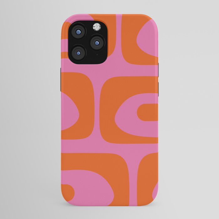 Mid-Century Modern Piquet Minimalist Abstract in Hot Pink and Retro Red Orange iPhone Case Gallery Image 43