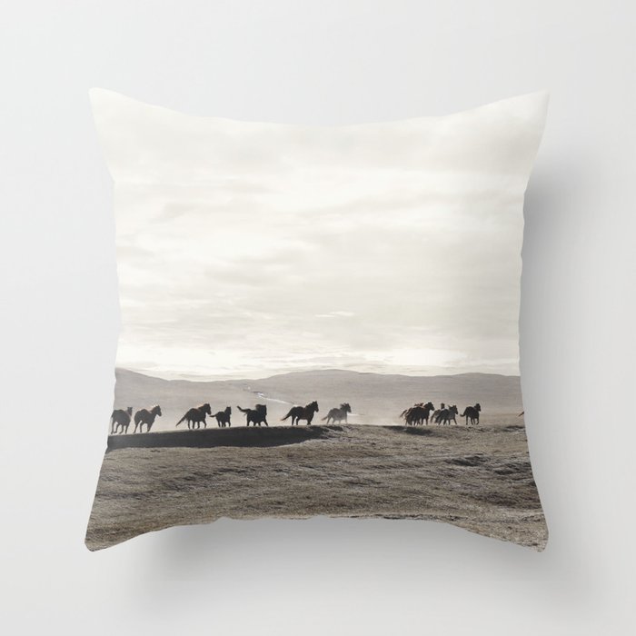 Horses on the Dunes Throw Pillow Gallery Image 5