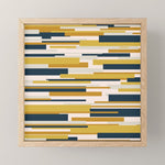 Wright Mid-Century Modern Abstract in Mustard Yellow, Navy Blue, Pale Blush Mini Art Print Gallery Image 1