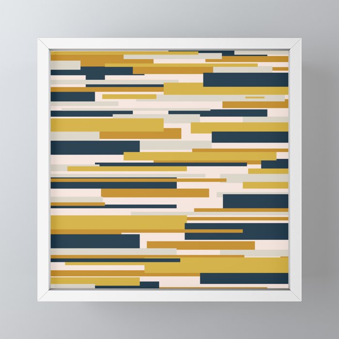 Wright Mid-Century Modern Abstract in Mustard Yellow, Navy Blue, Pale Blush Mini Art Print Gallery Image 4