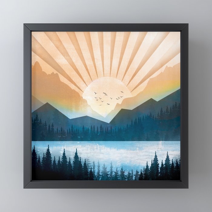 Mountain Lake Sunrise Mini Art Print Gallery Image 3