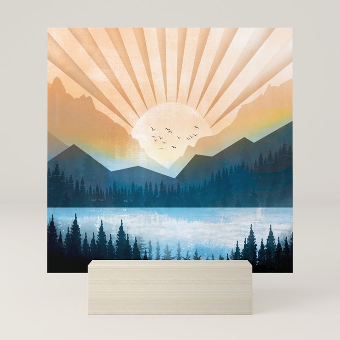 Mountain Lake Sunrise Mini Art Print Gallery Image 5