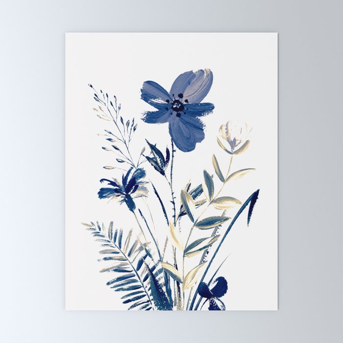 Blue flowers Mini Art Print Gallery Image 6