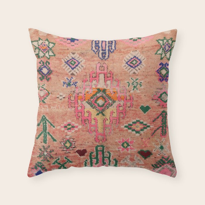 Moroccan Berber Traditional Carpet Throw Pillow Gallery Image 4