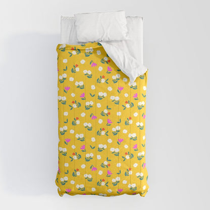 Dainty Blooms Pattern - Yellow Comforter Gallery Image 5