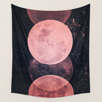 Pink Moon Phases Wall Tapestry Gallery Image 1