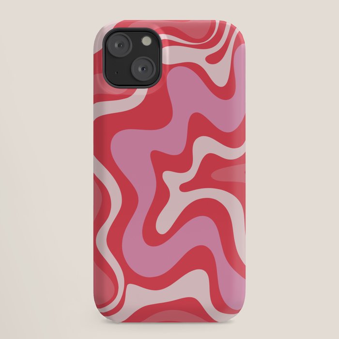 Retro Liquid Swirl Abstract Pattern Cherry Red Pink iPhone Case Gallery Image 18
