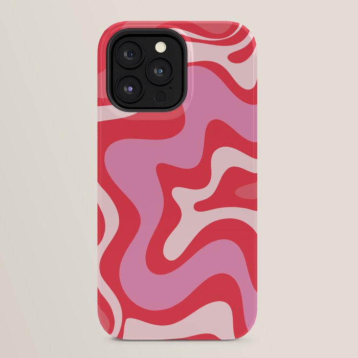 Retro Liquid Swirl Abstract Pattern Cherry Red Pink iPhone Case Gallery Image 32