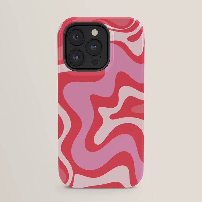 Retro Liquid Swirl Abstract Pattern Cherry Red Pink iPhone Case Gallery Image 23