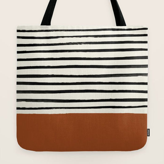 Burnt Orange x Stripes Tote Bag Gallery Image 2