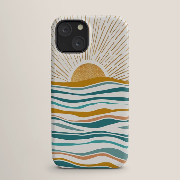 The Sun and The Sea - Gold and Teal iPhone Case Gallery Image 17