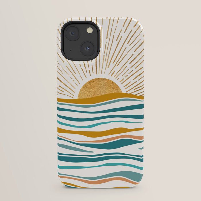 The Sun and The Sea - Gold and Teal iPhone Case Gallery Image 29