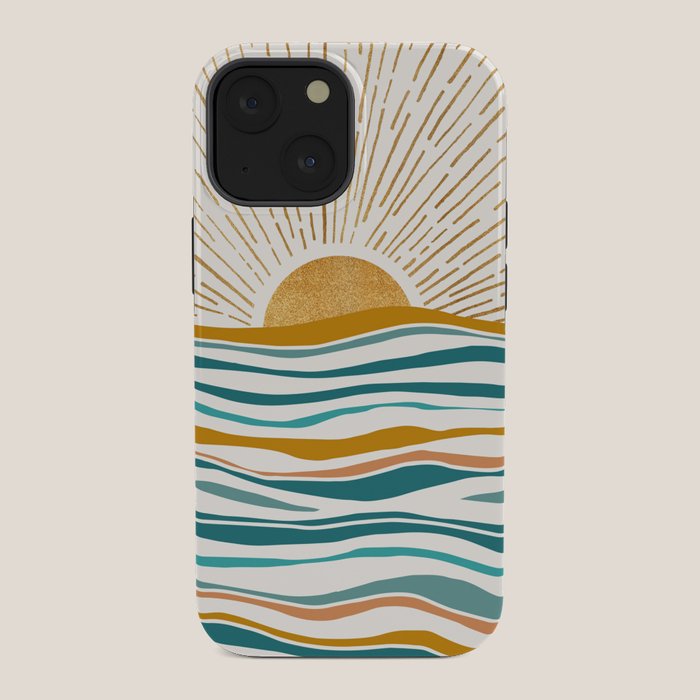 The Sun and The Sea - Gold and Teal iPhone Case Gallery Image 34