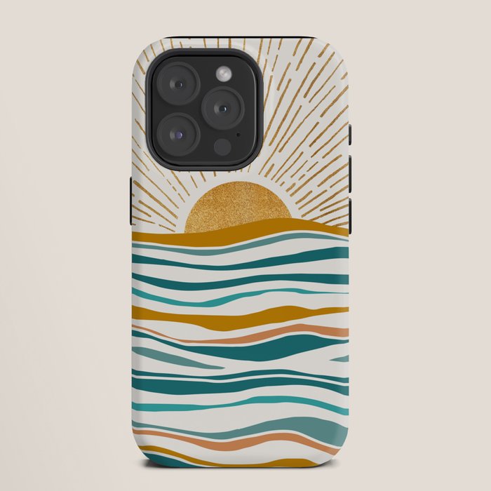 The Sun and The Sea - Gold and Teal iPhone Case Gallery Image 11